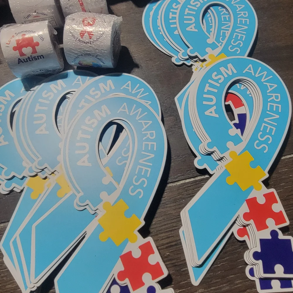 Autism Awareness Bundle -36 Bracelets, 24 Magnets, 24 Pencils and 900 Stickers